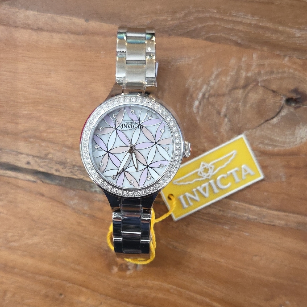 Indigo Women's Silver Watch with Geometric Face - Picture 8 of 8